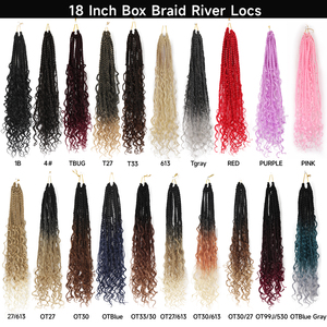 Treccine Sintetiche Ombre Bionde Pre-annodate da 18 Pollici con Capelli <span class=keywords><strong>Ricci</strong></span> all'Uncinetto, Treccine Box Braids Bohemian per Uso Quotidiano - Product Image 6