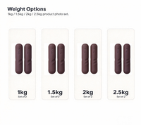 Haltères en fonte marron durables avec logo personnalisé et revêtement en silicone pour Yoga, Pilates, Aérobic et Entraînement de Force 1/1,5/2/2,5 KG