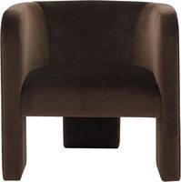 Fauteuil en velours brun foncé, fauteuil décoratif, entièrement assemblé, fauteuil de salon, meubles de loisirs