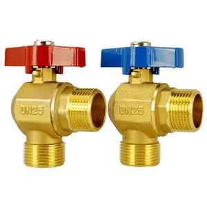 Válvula de Ángulo de Cobre DN25 de 1 Pulgada de Espesor, de Alto Flujo, Montada en la Pared, para Caldera, Calefacción por Suelo Radiante, con Rosca Macho - Product Image 1