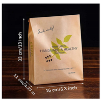 Pochette pour pain biscuit bonbon compostable de qualité alimentaire sac en papier kraft biodégradable en cellophane cellulose