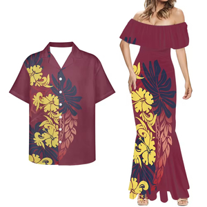 Conceptions de <span class=keywords><strong>tatouage</strong></span> tribal polynésien personnalisé en gros grande taille femmes Samoan fidjien chemises et jupes de cocktail pour hommes 2 pièces - Product Image 4