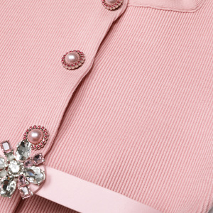 Nuovo Abito Elegante da Donna in <span class=keywords><strong>Maglia</strong></span> Autunno 2025, Manica Lunga con <span class=keywords><strong>Bottoni</strong></span> in Strass, <span class=keywords><strong>Vestito</strong></span> Maglione alla Moda con Cintura - Product Image 3