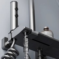 Système de douche intelligent en aluminium spatial numérique à 4 fonctions avec mitigeur mural pour projets d'appartements multi-appartements