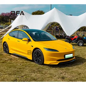 Para el último modelo Tesla 3 de 2023, actualice el kit de cuerpo de la falda lateral del labio delantero y trasero en estilo de flecha oscura - Product Image 1