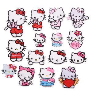 Parches adhesivos de dibujos animados de gran venta, parches de transferencia de calor bordados en forma de corazón para bolsos, sombreros, ropa - Product Image 1