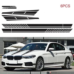 6Pcs Car Side Body Vinyl Decal Sticker <span class=keywords><strong>Racing</strong></span> Long Stripe Decals grafica autoadesivo decorazione automatica - Product Image 3