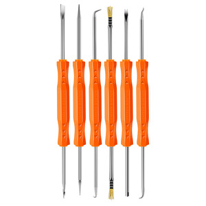 Ensemble d'outils d'aide à la soudure, 6 pièces, poignée en plastique orange pour la réparation de circuits imprimés, Kit de dessoudage - Product Image 5