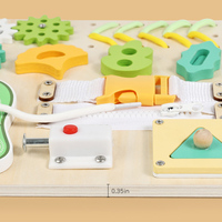 Tableau d'activités Montessori en bois pour les tout-petits de 3 ans et plus, plateau multifonctionnel avec engrenages, fermetures éclair, lacets, jouet pour développer la motricité fine