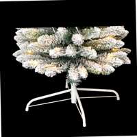 UMIND nouveauté blanc neige floqué crayon mince enveloppé arbre de noël artificiel avec lumières LED pour la décoration de noël