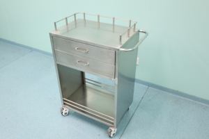 RVS hoogwaardig ziekenhuis meubilair medische <span class=keywords><strong>trolley</strong></span> kar apotheek bezorgwagen 4 stille wielen 100 lb draagvermogen - Product Image 6