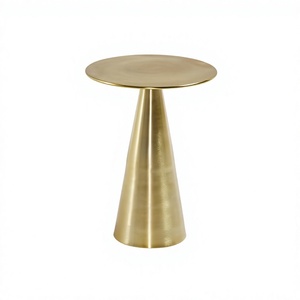 Stylish Eco-Friendly Amson Brass <b>Round</b> Coffee <b>Table</b> Handmade Modern Living Room Furniture Metal <b>Top</b> and Frame Side <b>Tables</b> - Product Image 1