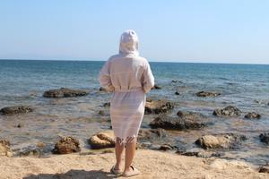 Albornoz de taparrabos Sultan Lux con capucha de algodón de manga larga de secado rápido, bata suave colorida, albornoz para mujer, albornoz para hombre - Product Image 2