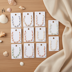 Bracciale a 7 Conchiglie in Acciaio Inossidabile con Perline, Gioiello di Moda, Accessorio Femminile - Product Image 2