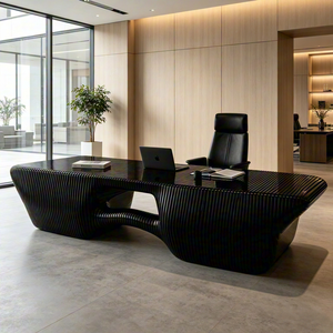 Bureau de direction en bois sur mesure paramétrique, mobilier commercial, espace de travail exécutif, <span class=keywords><strong>studio</strong></span> créatif - Product Image 2