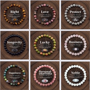 Bracelet en pierre naturelle pour hommes et femmes, améthystes, tourmalines roses, bijoux, cadeau, protection de la santé, vente en gros de 8mm - Product Image 5