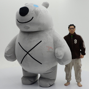 Costume de mascotte Grizzly et Ours gris pour événements et activités de location, 2,2 m, grande taille, pour adultes, tenue de performance, costumes de marche - Product Image 4