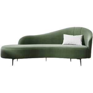 Chaise Longue Letto Singolo per Camera da Letto, Divano Compatto per Soggiorno, Poltrona Singola in Stile Nordico Minimalista Moderno di Lusso Leggero con Pouf Laterale - Product Image 5