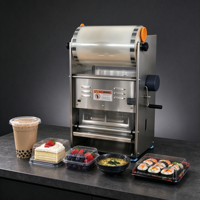 Machine de scellage thermique électrique commerciale à cavité unique pour boîtes alimentaires en papier, scelleuse de barquettes pour emballage de fruits frais/viande à emporter