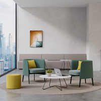 Fauteuil de salon moderne de luxe, structure en bois massif, mousse haute densité, tissu, fauteuil de détente, bureau, salle de réunion, réception, hôtel