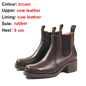 Stivaletti da <span class=keywords><strong>Donna</strong></span> di Design Famoso in Vera Pelle con <span class=keywords><strong>Tacco</strong></span> Grosso, Punta Quadrata e Chiusura a Zip di Alta Qualità - Product Image 5