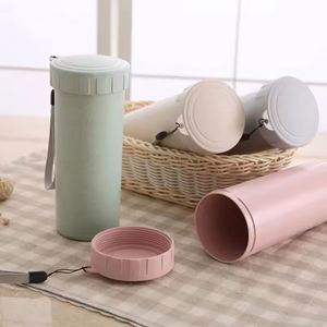 Cadeau d'entreprise, mug en plastique 350 ml, fibre de paille de blé, promotion, logo personnalisé imprimé, bouteilles d'eau, gobelets - Product Image 4