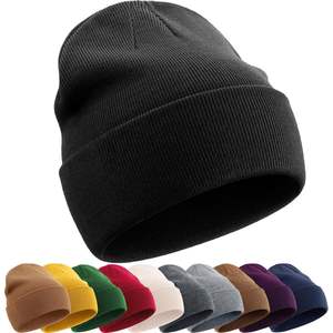Gorro de algodón para mujer y hombre, gorro de esquí, gorro de invierno de punto doblemente cálido, gorro de pescador holgado con puño, gorro tipo calavera, talla adulto - Product Image 5