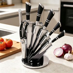 Juego <span class=keywords><strong>de</strong></span> <span class=keywords><strong>Cuchillos</strong></span> <span class=keywords><strong>de</strong></span> Acero Inoxidable <span class=keywords><strong>de</strong></span> Alta Calidad para Chef, con Cuchillo Santoku, Construcción Ecológica en Metal 3CR13 - Product Image 4
