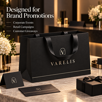Sacs shopping en papier noir de luxe personnalisés avec poignées en ruban longues pour l'emballage promotionnel de détail, commandes en gros