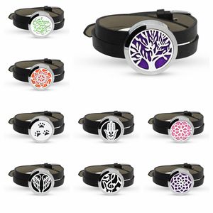 Bracciale Unisex in Acciaio Inox da 30mm con Diffusore di Oli Essenziali e Cinturino in Pelle PU, Gioiello Regalo - Product Image 1