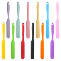 Spatule longue en silicone de qualité alimentaire, facile à nettoyer, couleur macaron, couteau à crème lisse, grattoir long, bâtonnet de cire en silicone