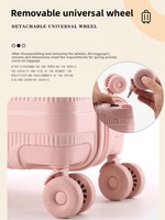 Maleta de Viaje Pequeña con Ruedas Giratorias, Especial para Niños, de 18 Pulgadas, Marca Spring Autumn Airlines, Ultraligera, Impermeable, de Neopreno