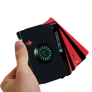 Slim Laser Printed Credit Card Holder Aluminum Alloy Case Large Capacity Magnetic Wallet for Daily Carry - Product Image 5
