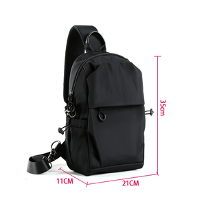 Mochila bandolera negra para hombre y mujer, ligera, de una sola correa, mochila tipo sling, venta al por mayor. - Product Image 2