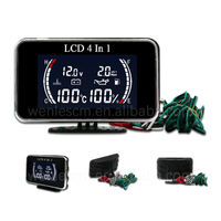 Medidor de Temperatura, Voltímetro, Manómetro de Presión de Aceite, Indicador de Combustible MrGauge, Sensor NPT de 1/8, 3/8, 5/8, Universal, 4 en 1, Pantalla LCD, Medidor Digital para Automóvil