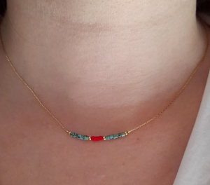 Zooying chaîne en acier inoxydable multicolore délicat Ombre dégradé or rempli rose Turquoise Miyuki collier ras du cou pour les femmes - Product Image 4