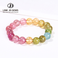 JD Damen Mode Persönlichkeit Heilstein Fingerring Schmuck Natur Granat Schwarzer Spinell Rutiliert Kleine Perlen Strangringe