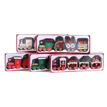 Wooden Train Ornament Christmas Decoration for Home Merry Christmas Natal Navidad Noel Kids Toys 2022 Gift New Year Xmas Decor