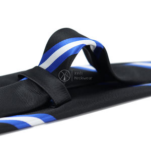 블랙 스트라이프 제타 남성 네트워크 프라타니티 소로리티 넥타이 공급업체 폴리에스터 직조 로고 맞춤 넥타이 - Product Image 3