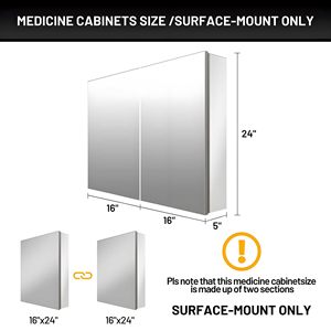 Armoire à miroir murale moderne à double porte pour salle de bain avec rangement et reflet cristallin - Product Image 2