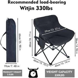 Chaise de pêche pliable moderne, portable, légère et à ouverture rapide, chaise de camping Moon Chair - Product Image 5