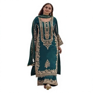 <b>Presenting</b> New Collection In Faux Georgette With Heavy Embroidery Sequence Work Top-Bottom And Dupatta Set Fully Stitched Ready - Product Image 1