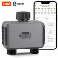 Pengontrol Irigasi Taman Jarak Jauh dengan Aplikasi, Desain Lipat, Bahan PC, Bertenaga Baterai Tuya Smart, Timer Air dengan Dua Outlet