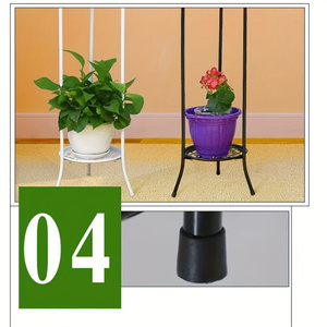 Support à plantes et étagère en métal à 2 niveaux, finition huilée, pour décoration intérieure/extérieure, 1 paquet - Product Image 4