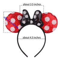 Headband kuping tikus berpayet glitter besar, terlaris, modis untuk wanita dan anak-anak, aksesoris rambut pesta trendi