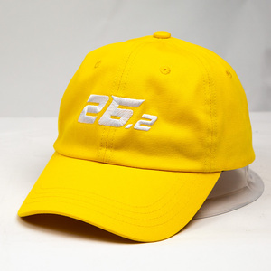 หมวกแก๊ปผ้าฝ้ายสีเหลืองซักแล้ว รุ่น 26.2 มาราธอน ปักลาย 3 มิติ หมวกเบสบอลเนื้อนุ่ม สำหรับวิ่ง ออกกำลังกาย สวมใส่สบายๆ - Product Image 3