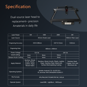 Machine de gravure et de <span class=keywords><strong>découpe</strong></span> au <span class=keywords><strong>laser</strong></span> CO2 3D miniature portable DIY 50W-100W 400x400mm pour pierre, DXF, métal, cuir, verre, <span class=keywords><strong>bois</strong></span>, cristal, acrylique - Product Image 4