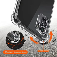 Étui de protection transparent antichoc avec coussin d'air pour Xiaomi Redmi Note 10 10s 13 11 11s 12 12s 12 14 Pro Plus 5G Redmi 10A 14C 12C