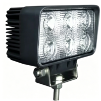 4.4 Inch 18W Rectangle LED Work Light IP68 Waterproof 12-48V 1200 Lumens 6000K Diecast Aluminum Auxiliary Driving Lamp Offroad