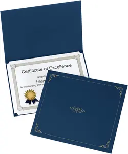 Porte-certificat bleu foncé porte-diplôme lettre taille 25 par paquet